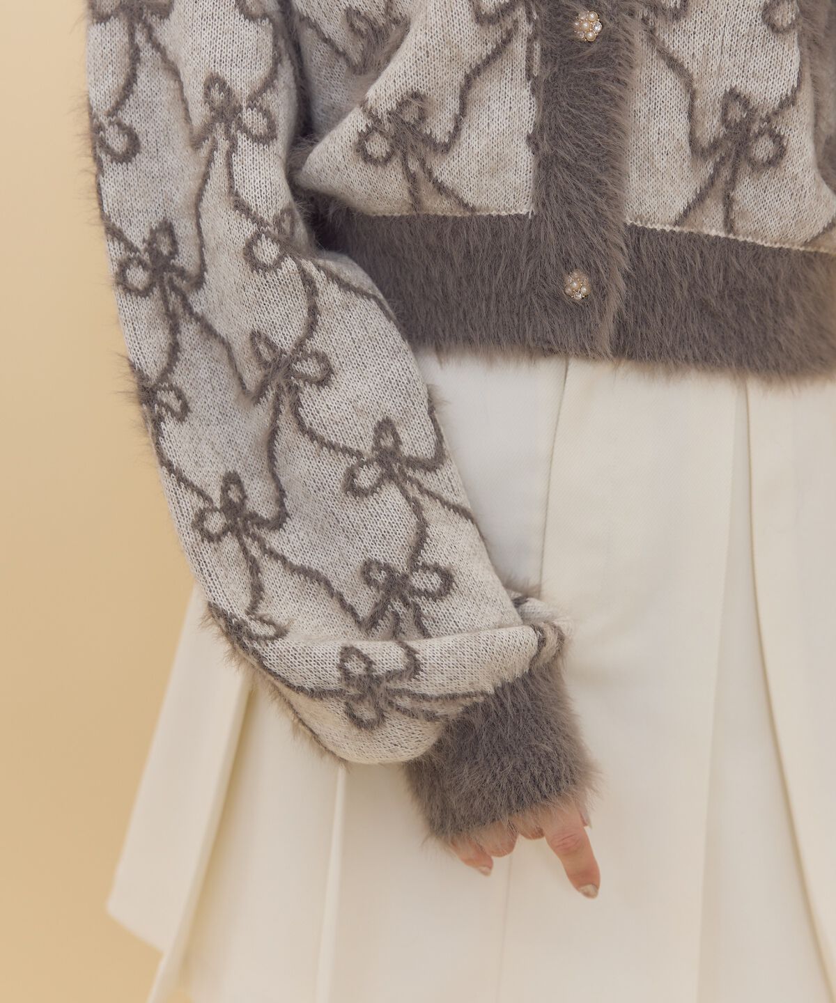 REDYAZEL「リボンジャガードカーディガン」|カーディガン|