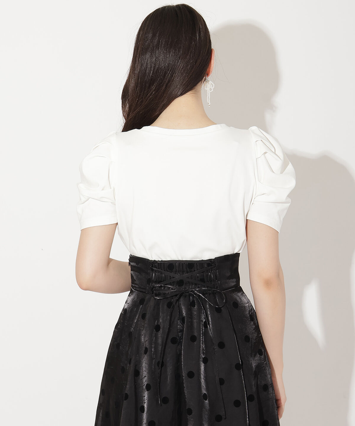 WILLSELECTION「タックスリーブラインストーンロゴTシャツ」|Tシャツ・カットソー|