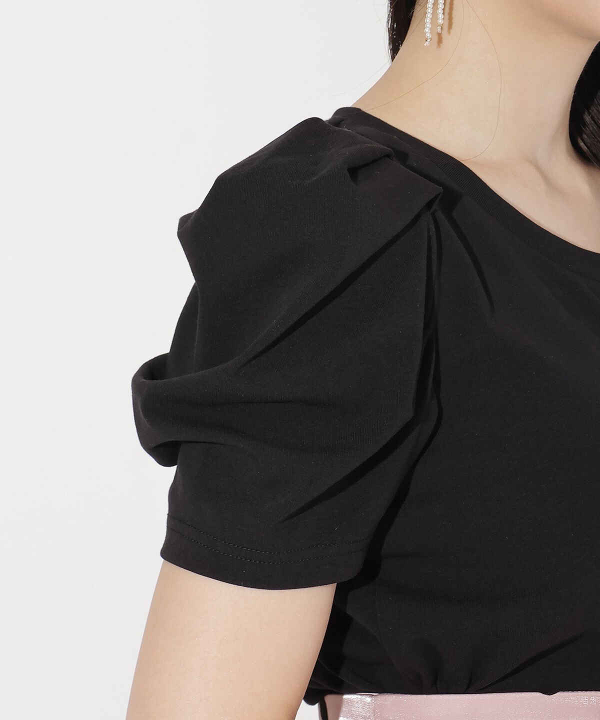 WILLSELECTION「タックスリーブラインストーンロゴTシャツ」|Tシャツ・カットソー|