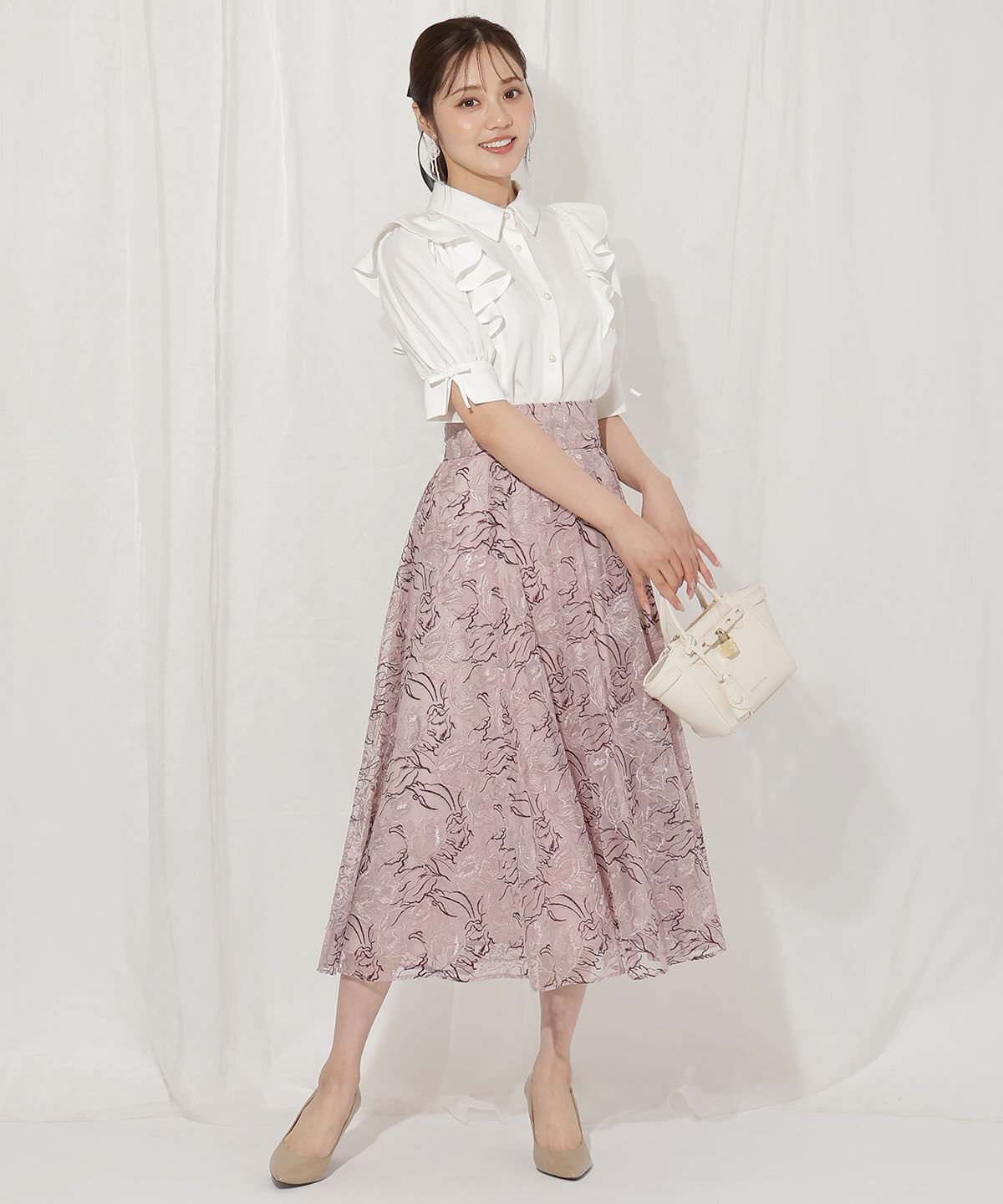 WILLSELECTION「チュールエンブロイダリーフレアスカート」|フレア|