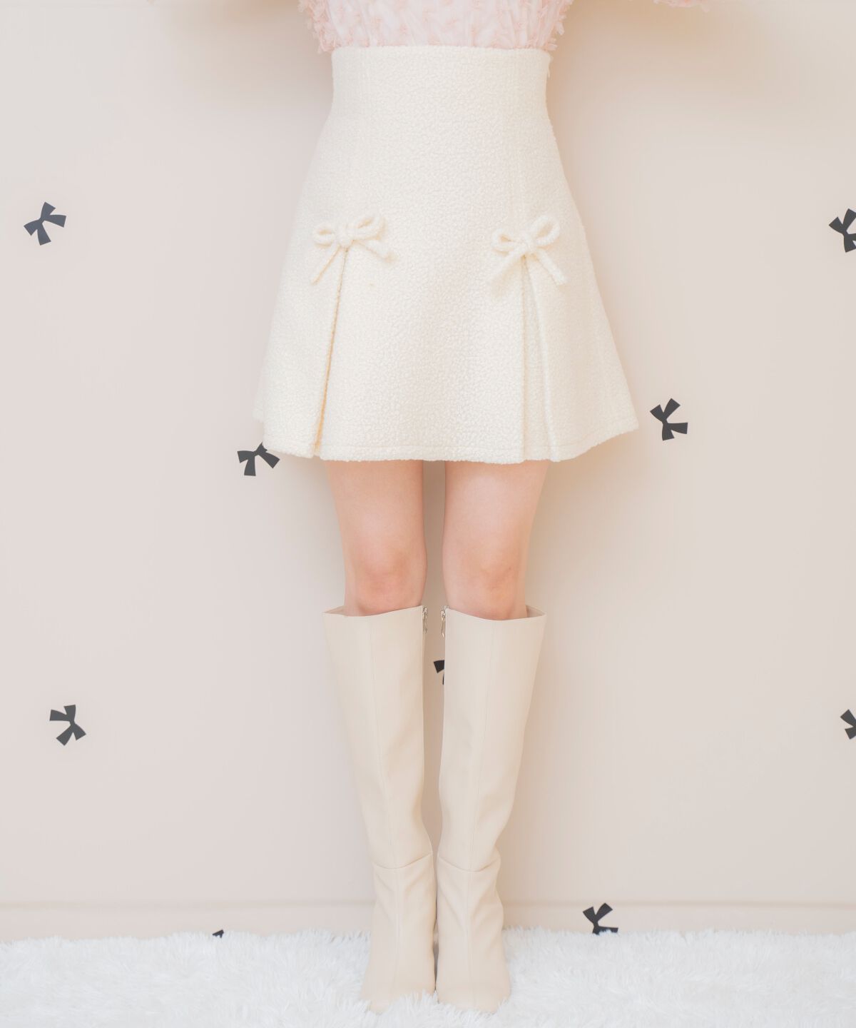 WILLSELECTION「ボックスタックボアミニスカート」|フレア|