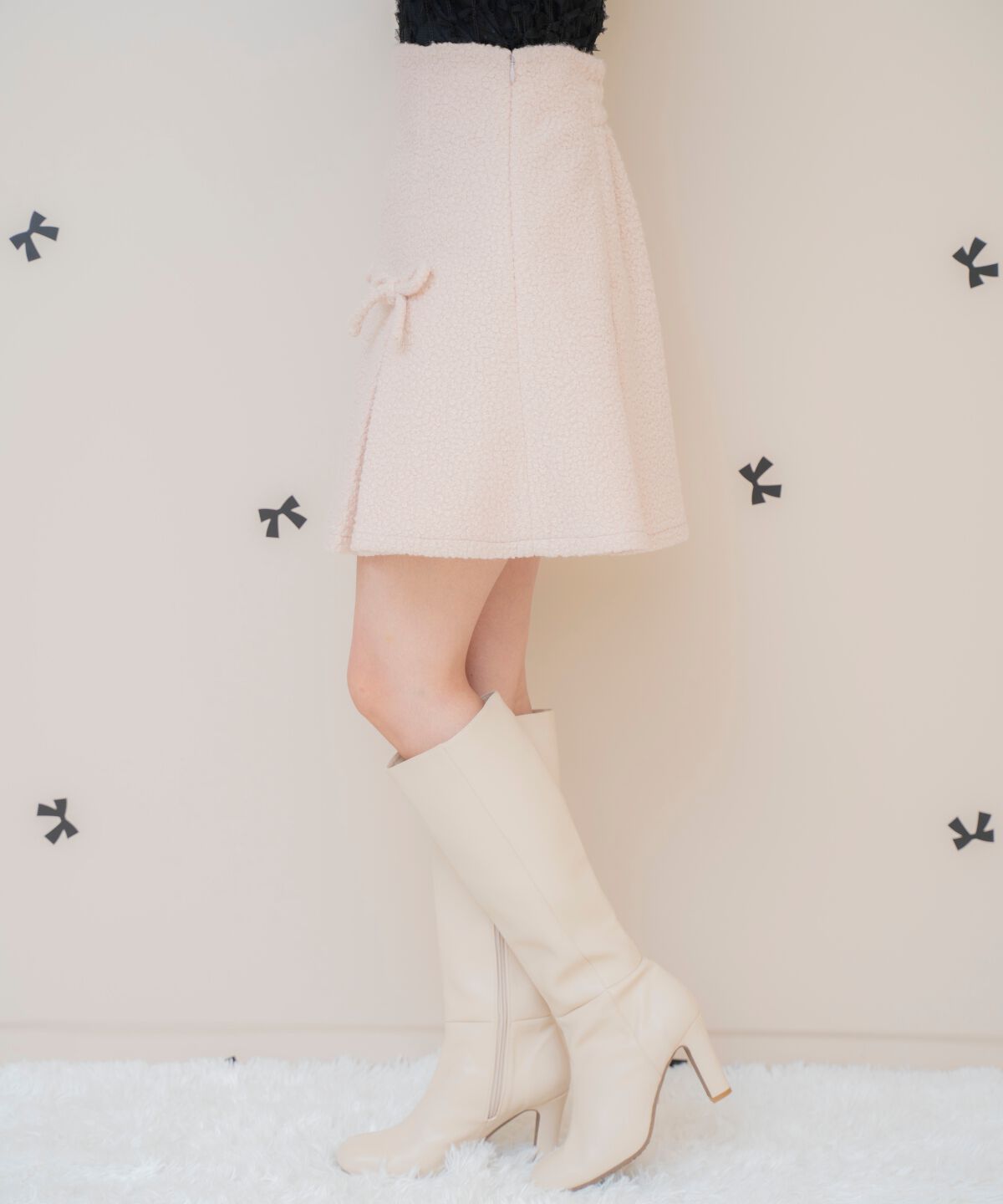 WILLSELECTION「ボックスタックボアミニスカート」|フレア|