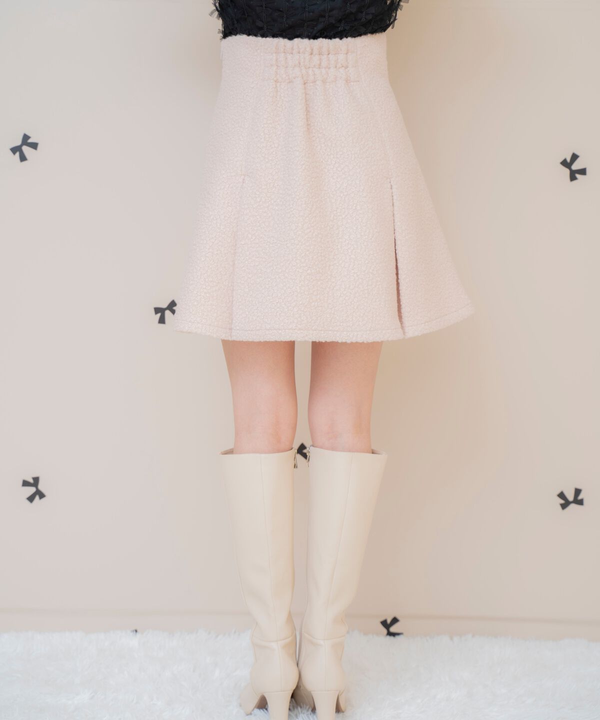 WILLSELECTION「ボックスタックボアミニスカート」|フレア|