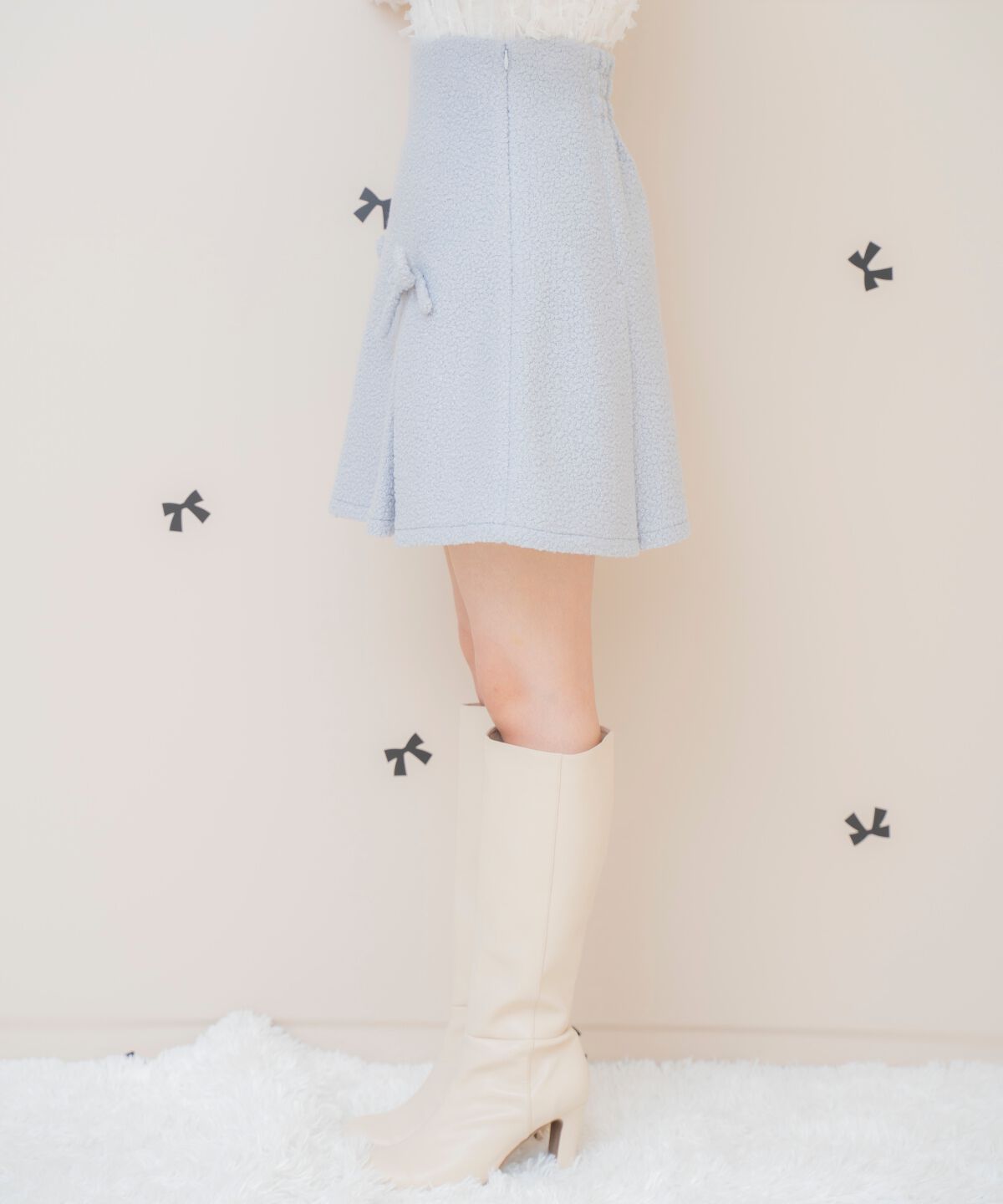 WILLSELECTION「ボックスタックボアミニスカート」|フレア|