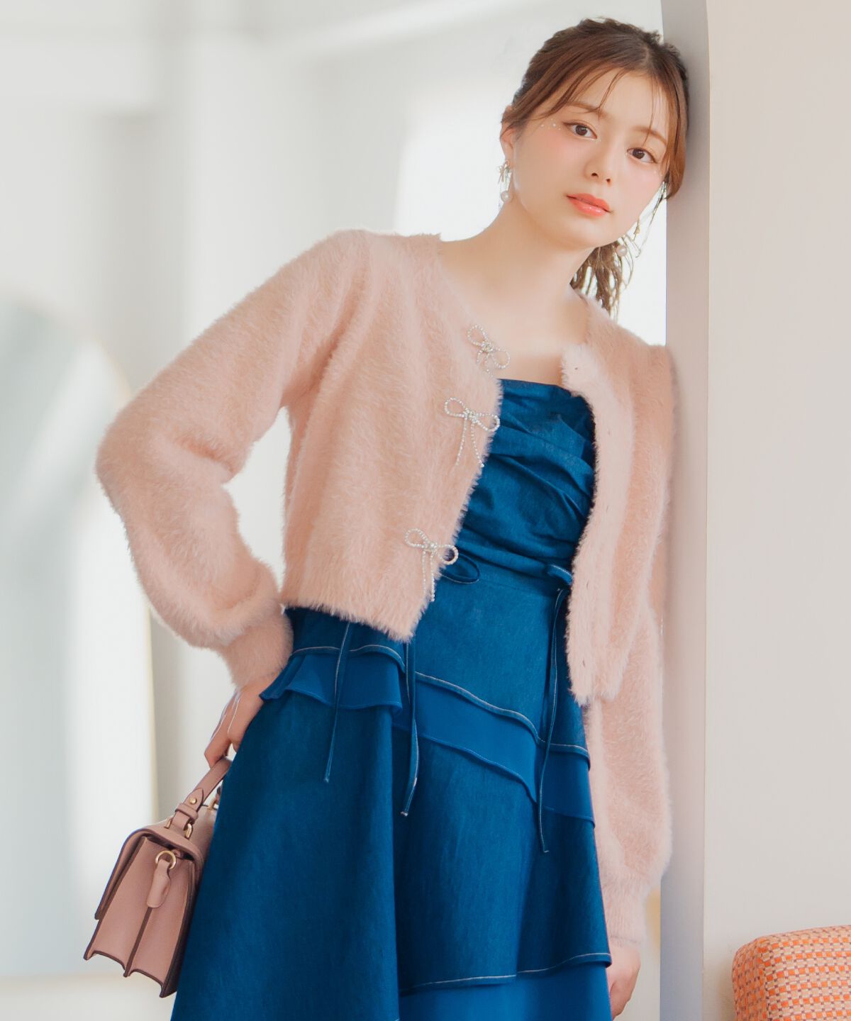 WILLSELECTION「リボンモチーフシャギーカーディガン」|カーディガン|