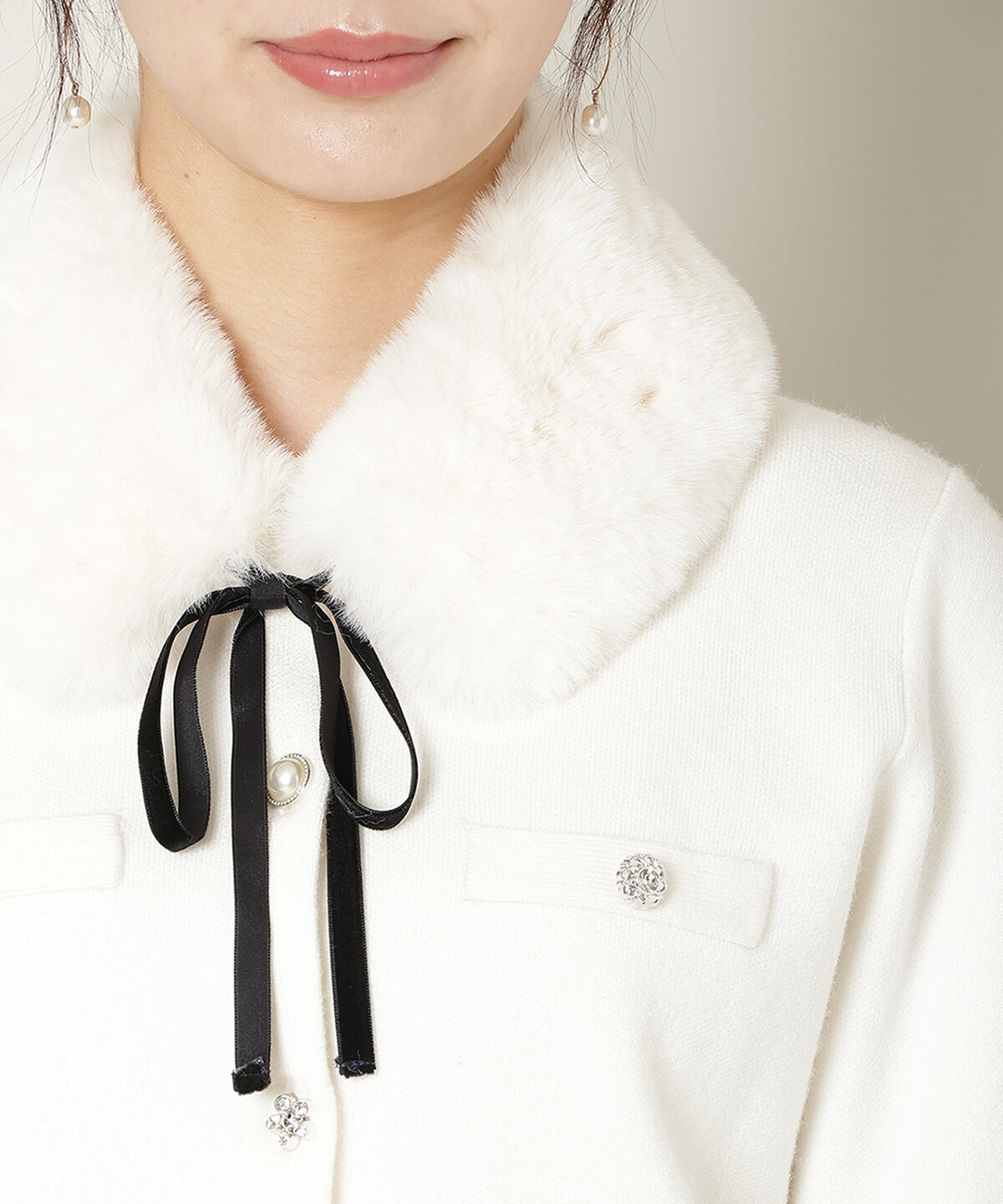 WILLSELECTION「ファーティペット付きニットSETUP」|ワンピース|