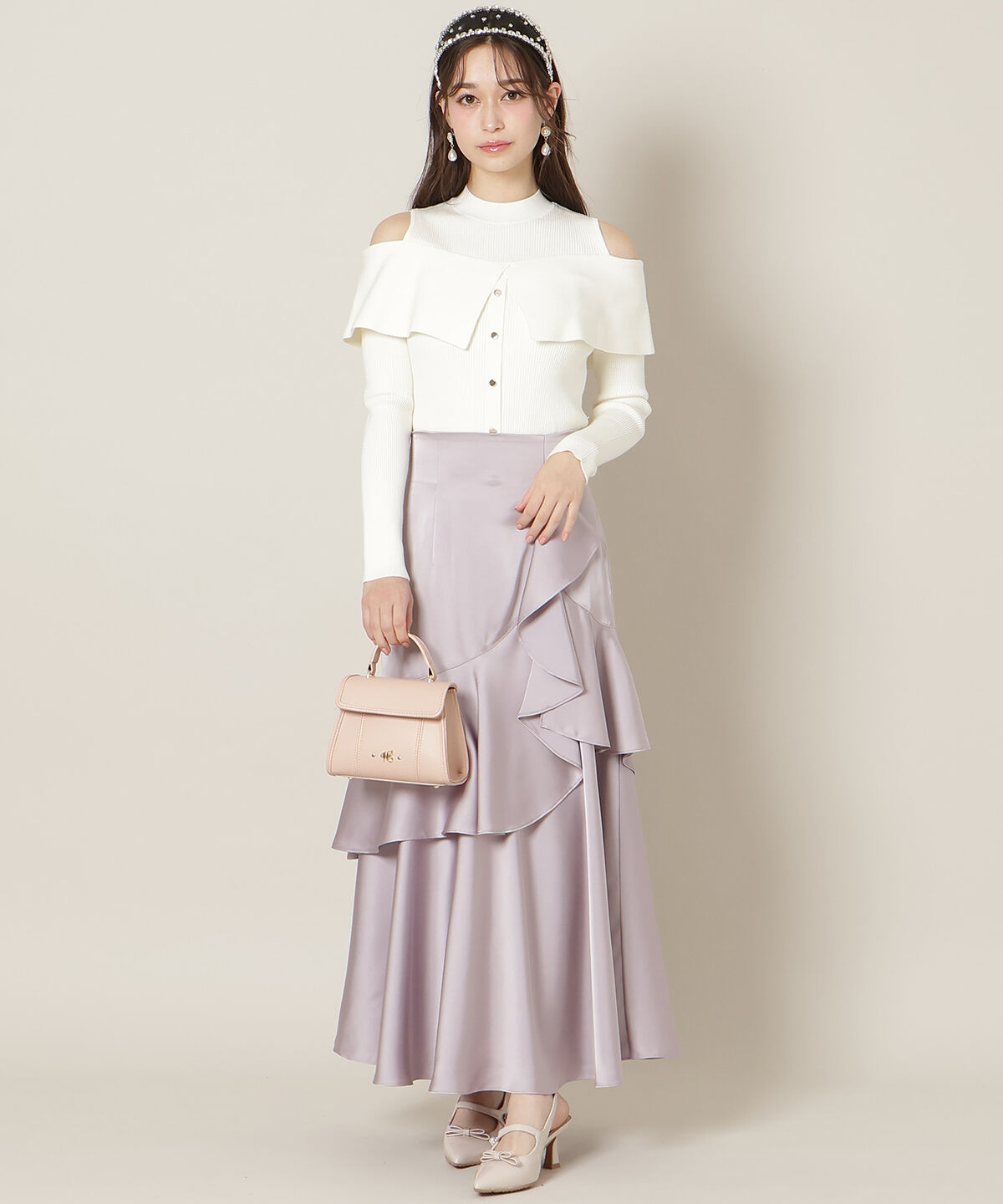 WILLSELECTION「オープンショルダーレイヤードニット」|ニット・セーター|