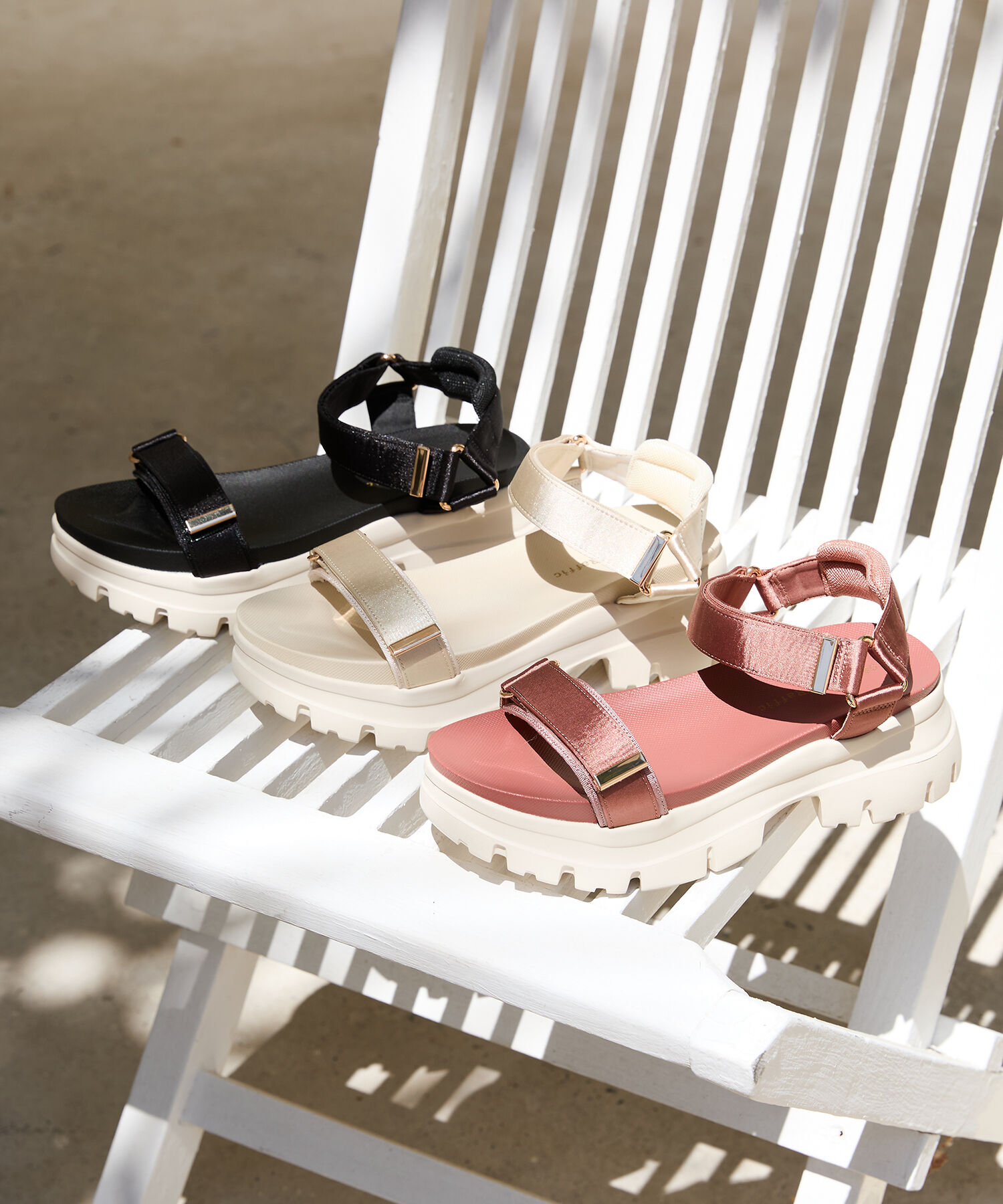 ORiental TRaffic「【アウトレット価格】サテンストラップ厚底サンダル/41215」|サンダル|