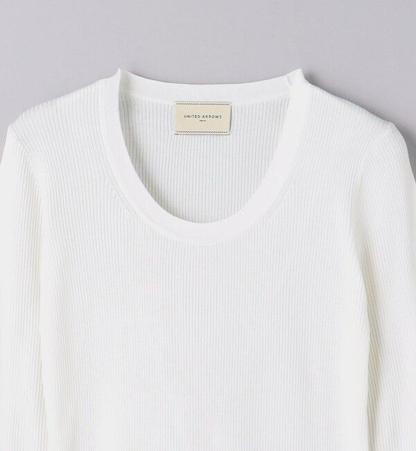 UNITED ARROWS「シルクリブ Uネック ニット」|ニット・セーター|