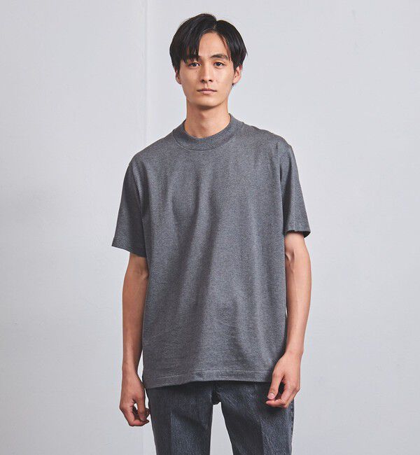 UNITED ARROWS「SARROWS/サローズ オーガニックコットン モックネック Tシャツ」|Tシャツ・カットソー|DK.GRAY