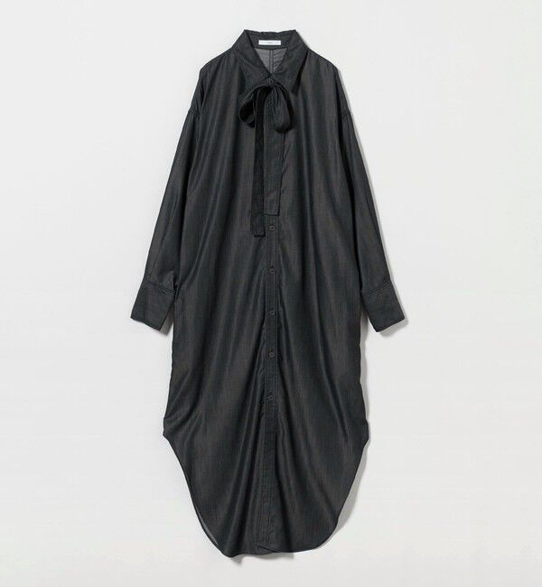ASTRAET「＜ASTRAET＞デニムライク リボン シャツワンピース」|ワンピース|