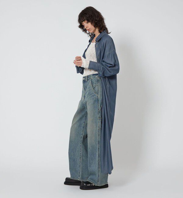 ASTRAET「＜ASTRAET＞デニムライク リボン シャツワンピース」|ワンピース|