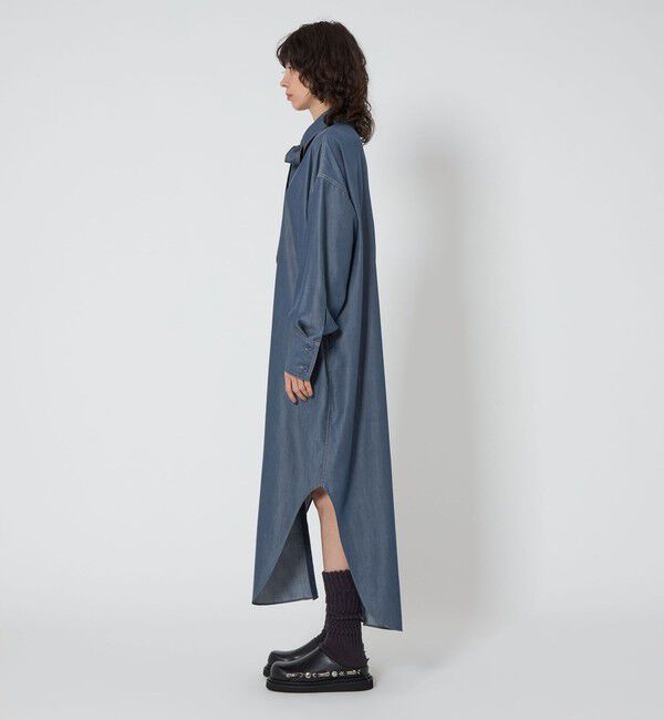 ASTRAET「＜ASTRAET＞デニムライク リボン シャツワンピース」|ワンピース|