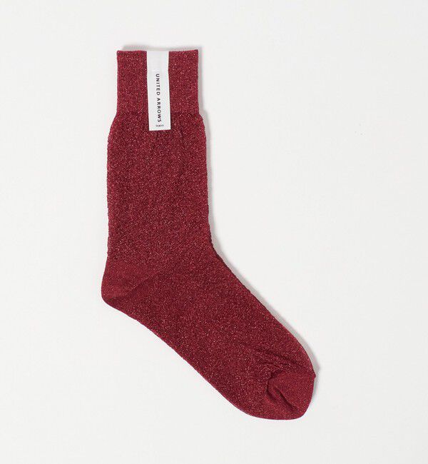 UNITED ARROWS「シアー グリッター ソックス」|ソックス|RED