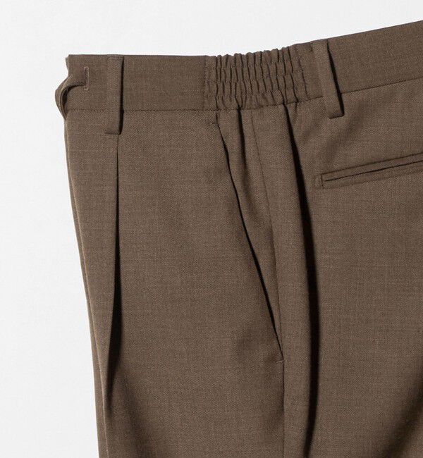 UNITED ARROWS「スリムテーパード サイドシャーリング 1プリーツ スラックス ストレッチ 防しわ」|スラックス|