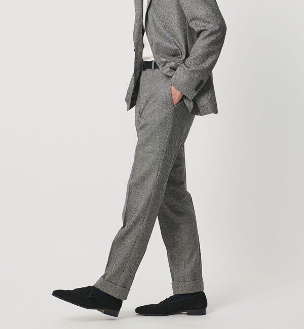 UNITED ARROWS「フランネル ハウンドトゥース ノープリーツ スラックス COMFORT EASY‐MODEL ヨコストレッチ」|スーツ|