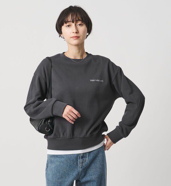 UNITED ARROWS「【別注】＜HANDTEX＞メッセージ スウェット」|Tシャツ・カットソー|DK.GRAY