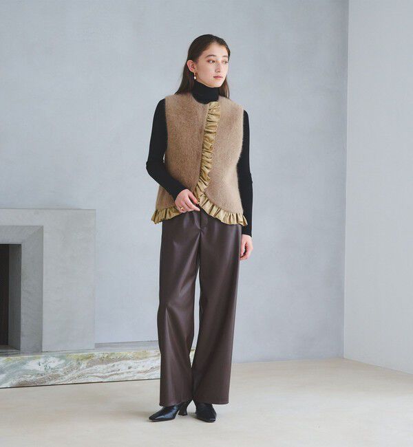 UNITED ARROWS「フォックスカシミヤ フリルコンビ ベスト」|ベスト・ジレ|