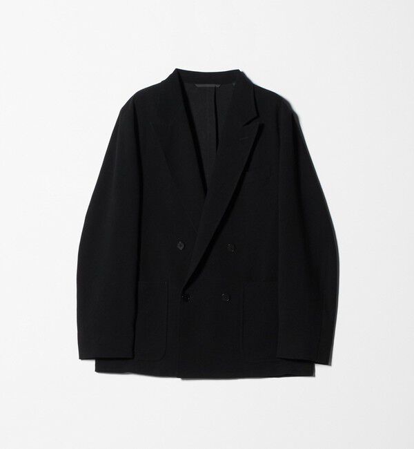 UNITED ARROWS「ポリエステルサブレ オーディナリー ダブル 4ボタン ジャケット」|テーラードジャケット|BLACK