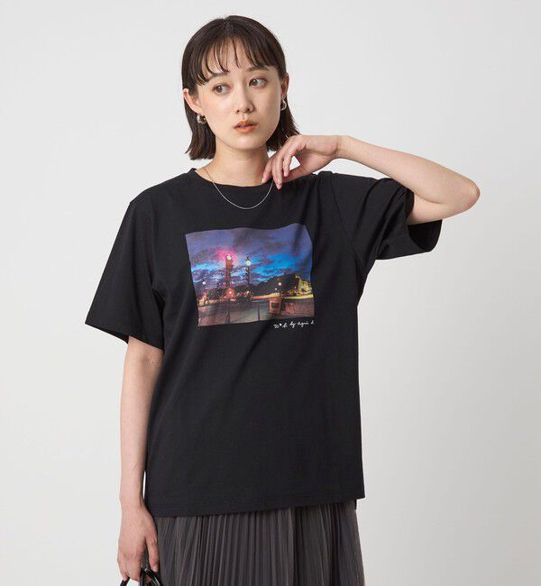 UNITED ARROWS green label relaxing「＜To b. by agnes b.コラボ＞フォト ショートスリーブ Tシャツ」|Tシャツ・カットソー|BLACK