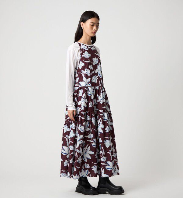 EMMEL REFINES「＜EMMEL REFINES＞EM ティアードギャザー フラワー ワンピース」|ワンピース|