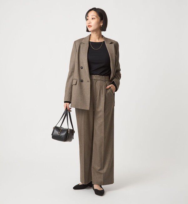 UNITED ARROWS green label relaxing「［size SHORT/TALLあり］ホームスパン ストレート パンツ ストレッチ」|スラックス|