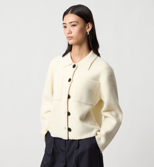 EMMEL REFINES「＜EMMEL REFINES＞EM セッケツ フェザーヤーン エリツキ カーディガン」|カーディガン|