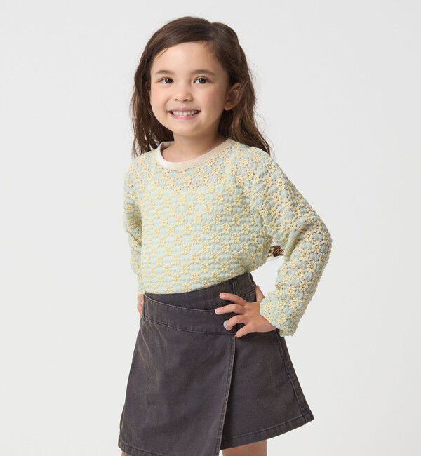 UNITED ARROWS green label relaxing「花柄 ジャガードトップス / キッズ  100cm-160cm」|Tシャツ・カットソー|