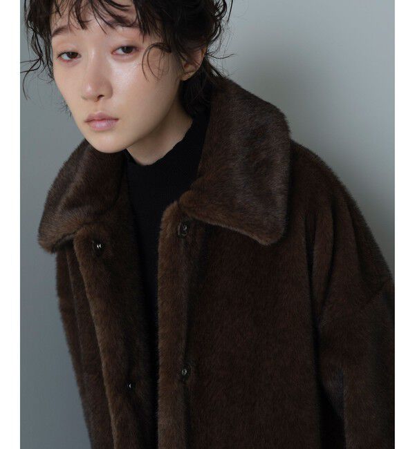 EMMEL REFINES「＜EMMEL REFINES＞EM フェイクファー ミディアム コート」|その他|DK.BROWN