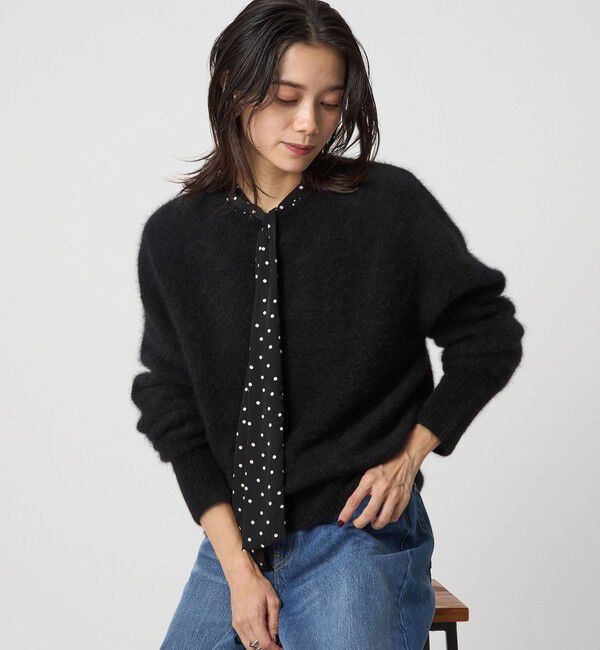 UNITED ARROWS green label relaxing「【結論シリーズ】ふれてヘアリーニット」|ニット・セーター|BLACK