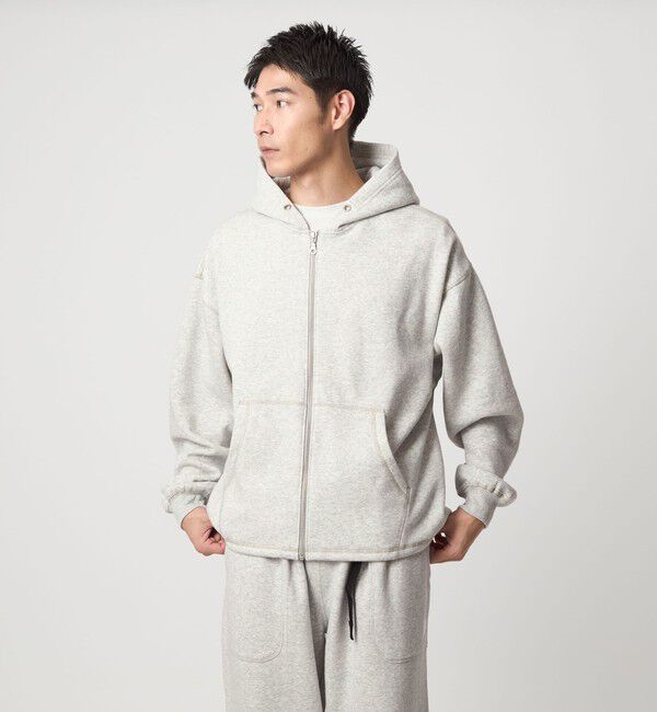 UNITED ARROWS green label relaxing「【WEB限定】＜GLR or＞ドロスト スウェット ジップ パーカー」|パーカー|MD.GRAY