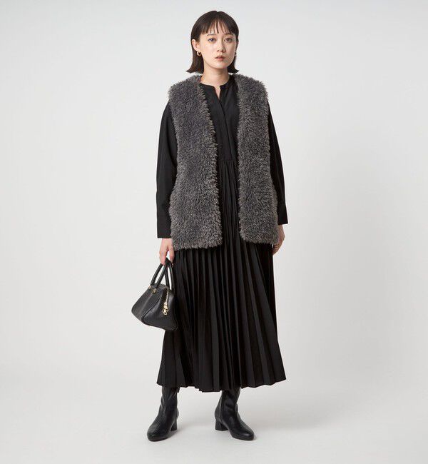 UNITED ARROWS green label relaxing「［size SHORTあり］ワッシャー プリーツ ロングスリーブ ワンピース」|ワンピース|