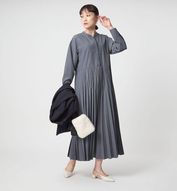 UNITED ARROWS green label relaxing「［size SHORTあり］ワッシャー プリーツ ロングスリーブ ワンピース」|ワンピース|