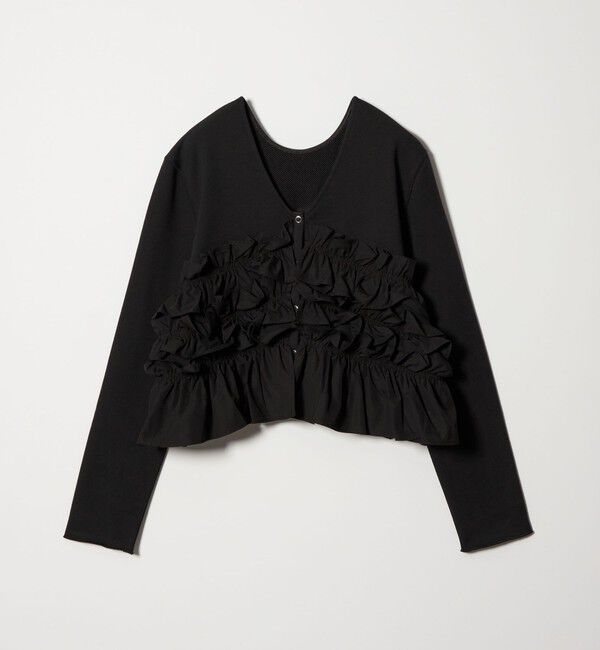 EMMEL REFINES「＜EMMEL REFINES＞EM ミニウラケ フリル 2WAY カーディガン」|カーディガン|BLACK