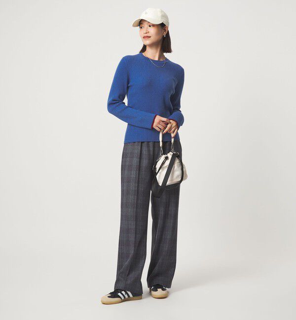 UNITED ARROWS green label relaxing「【WEB限定】＜at ease＞ソデサキ バイカラー プルオーバー ニット ウォッシャブル」|ニット・セーター|