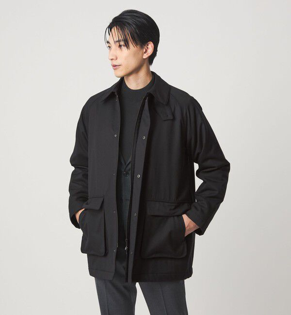 UNITED ARROWS green label relaxing「TW パデット ミドルレングス 中綿ジャケット」|その他|BLACK