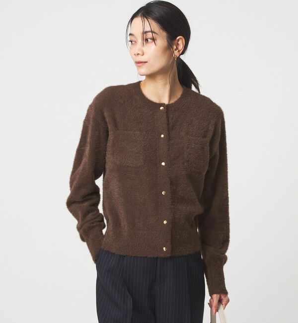 UNITED ARROWS green label relaxing「フラッフ フェザーヤーン ゴールドカラーボタン ニット カーディガン」|カーディガン|