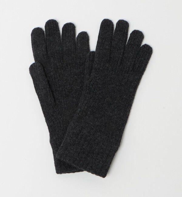 UNITED ARROWS green label relaxing「【別注】＜Johnstons of Elgin＞GLR ウールカシミヤ リブ グローブ」|手袋|DK.GRAY
