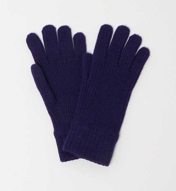 UNITED ARROWS green label relaxing「【別注】＜Johnstons of Elgin＞GLR ウールカシミヤ リブ グローブ」|手袋|PURPLE