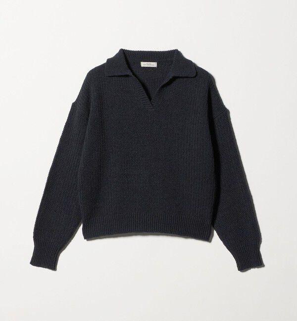UNITED ARROWS green label relaxing「テープヤーン スキッパー プルオーバー ニット ウォッシャブル」|ニット・セーター|BLACK