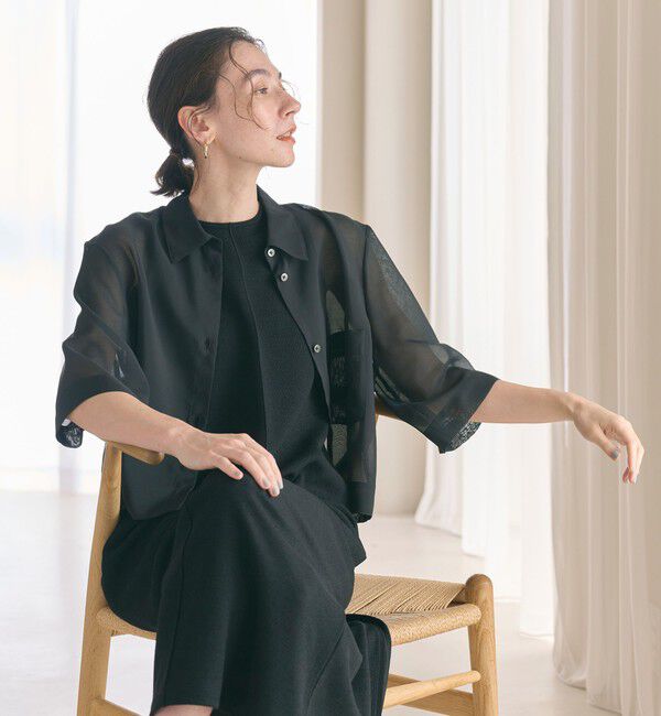 BEAUTY&YOUTH UNITED ARROWS「ポリエステル オーガンジー シャツ -ウォッシャブル-」|シャツ・ブラウス|