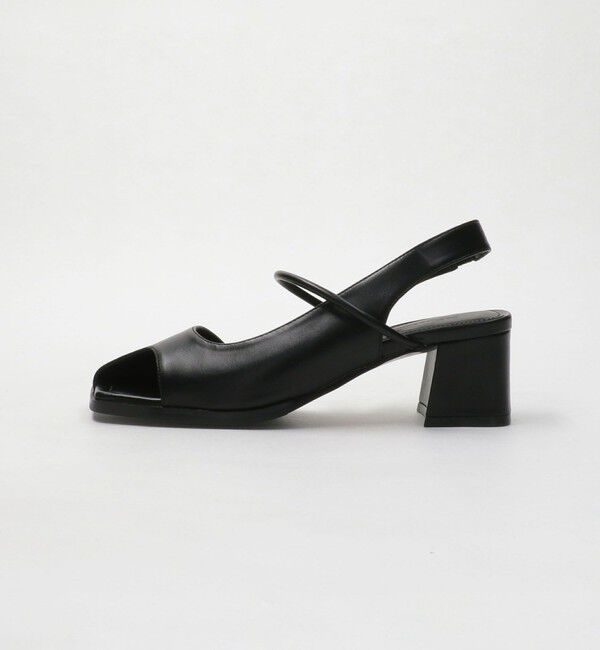 BEAUTY&YOUTH UNITED ARROWS「レザーライク オープントゥ バックストラップミュール」|サンダル|