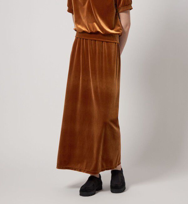 STEVEN ALAN「＜Steven Alan＞ベロア ロング スカート」|スカート|DK.BROWN