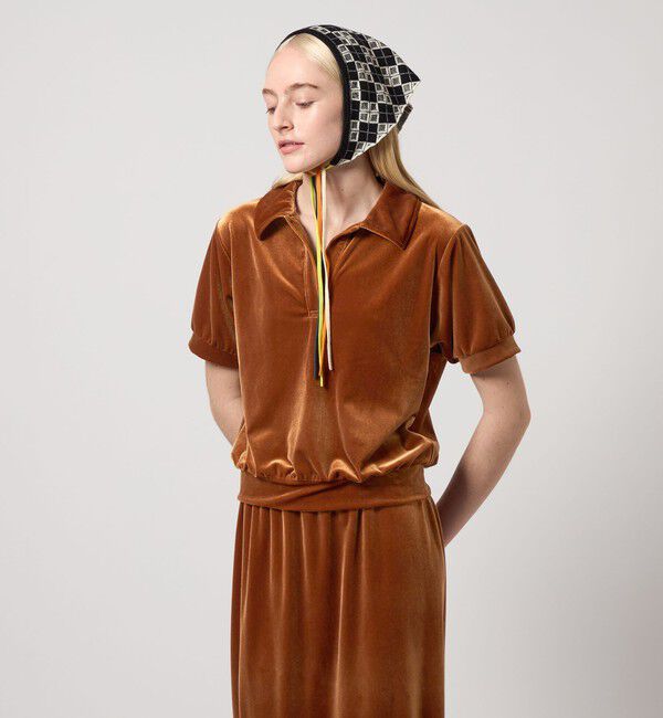 STEVEN ALAN「＜Steven Alan＞ベロア スキッパー ネック プルオーバー」|Tシャツ・カットソー|DK.BROWN