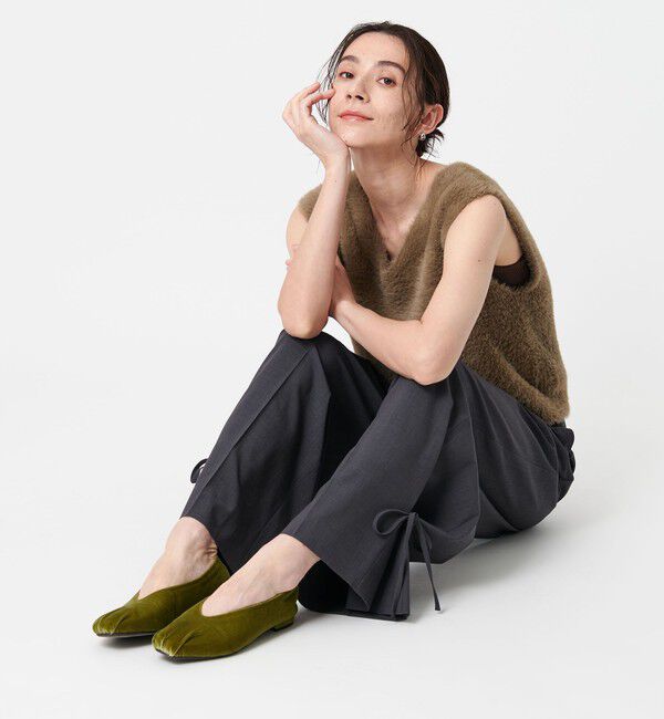 BEAUTY&YOUTH UNITED ARROWS「ギャザートゥ ベルベット フラットシューズ」|ローファー|