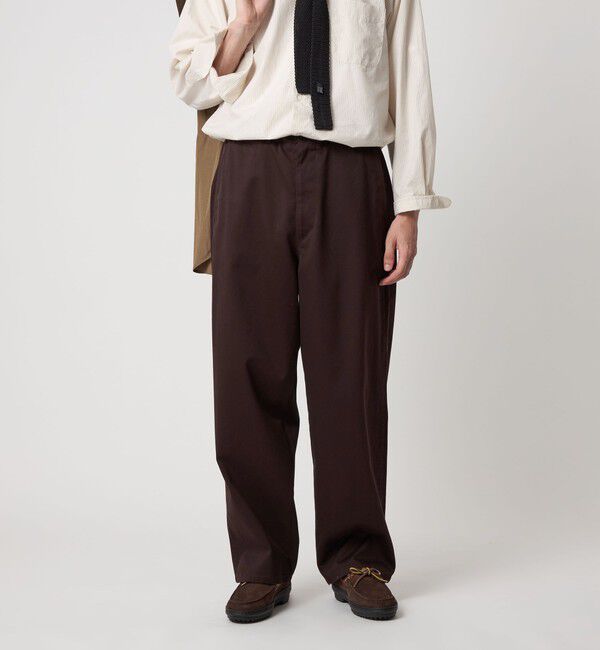 STEVEN ALAN「＜Steven Alan＞ ウエポン ニドム アーミー ノープリーツ トラウザーズ」|チノ|DK.BROWN