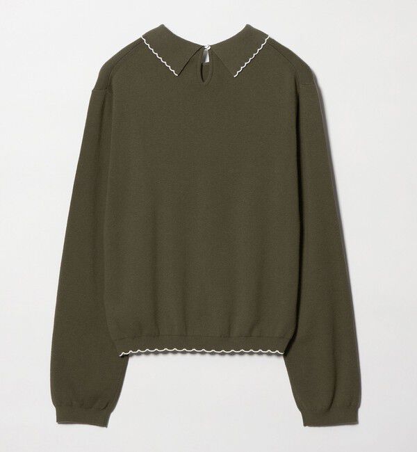 STEVEN ALAN「＜Steven Alan＞コットンカシミヤ ラッフル ポロニット」|ニット・セーター|