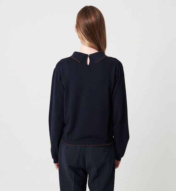 STEVEN ALAN「＜Steven Alan＞コットンカシミヤ ラッフル ポロニット」|ニット・セーター|