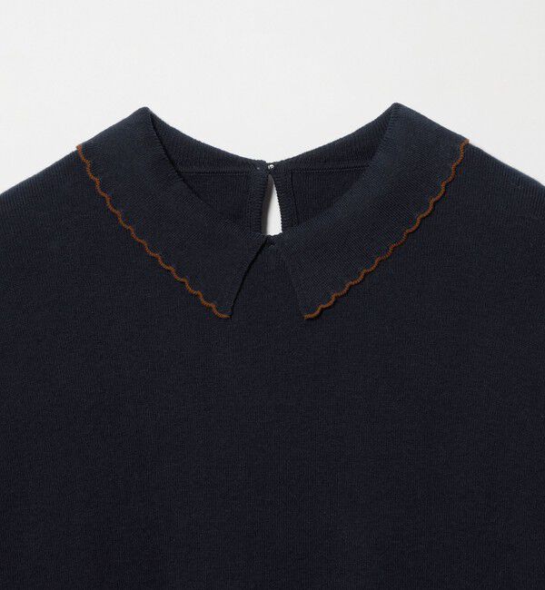 STEVEN ALAN「＜Steven Alan＞コットンカシミヤ ラッフル ポロニット」|ニット・セーター|