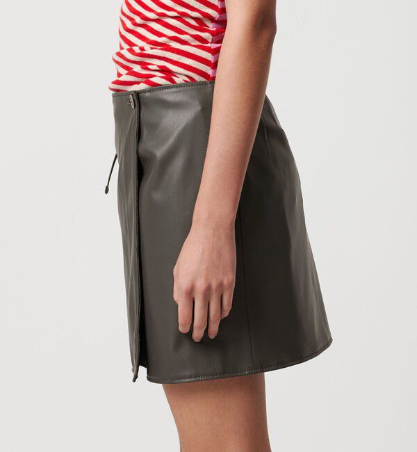 ATTISESSION「＜ATTISESSION＞レザーライク リバーシブル ラップ ミニスカート」|スカート|